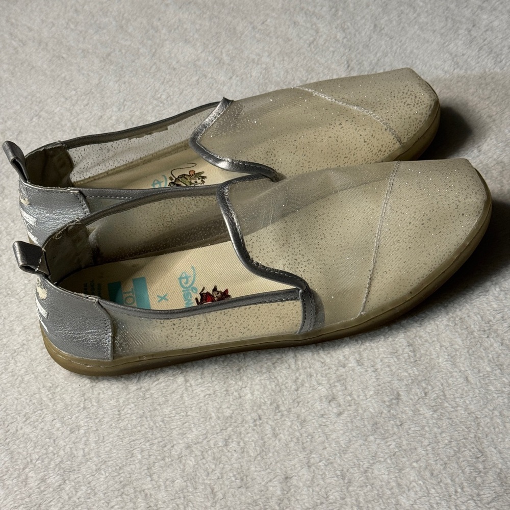 Toms Alpargata Women’s 8 Disney Cinderella‎ Glitter Mesh Wedding Shoes - Picture 4 of 7